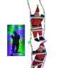 Papai Noel Duplo Natal Escada Iluminada LED 90cm Enfeite Natalino Loja Casa Shopping Fim de Ano Deco - 1