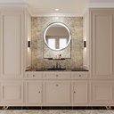 Ver imagem 3 de Espelho Led 3 Cores Frio Neutro e Quente Redondo 60 Cm Moldura Prateleira Metalon Preta