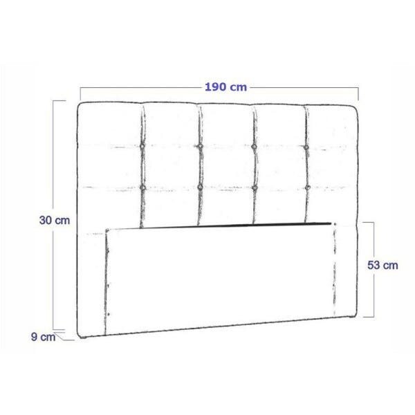 Cabeceira Painel De Casal 190cm Para Cama Box Clean Napa Preto - SA Móveis - 3