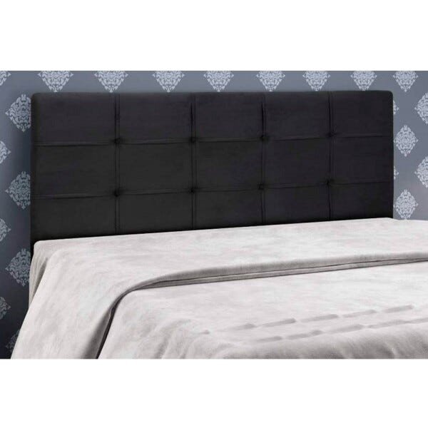 Cabeceira Painel De Casal 190cm Para Cama Box Clean Napa Preto - SA Móveis - 2
