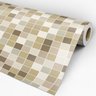 Papel de Parede Adesivo Pastilha 002 Cinza e Bege 1.20x0.58m - 3