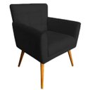 Ver imagem 2 de Combo Poltrona Decorativa Onix Mais Puff Redondo Suede Preto - SA Móveis