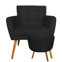 Ver imagem 1 de Combo Poltrona Decorativa Onix Mais Puff Redondo Suede Preto - SA Móveis