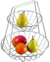 Ver imagem 3 de Fruteira 2 Andares Metal Cromado - Fruteira de Mesa Dupla - Estilosa Cromada Design Dois - Panami