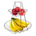 Ver imagem 1 de Fruteira 2 Andares Metal Cromado - Fruteira de Mesa Dupla - Estilosa Cromada Design Dois - Panami