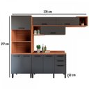 Ver imagem 4 de Cozinha Compacta Pimenta 9 Portas 2 Gavetas Freijó/Grafite 913405 - Telasul