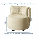 Ver imagem 3 de Conjunto 2 Poltronas Giratórias com Retorno Estofadas Linho Bege Espresso Móveis