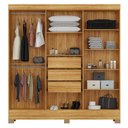 Ver imagem 3 de Cômoda Flora e Guarda Roupa Casal Prático Cinamon Touch Off White com Espelho – Demóbile