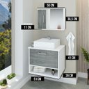 Ver imagem 2 de Gabinete Banheiro Malibu 50 Cm Armário com Cuba e Espelheira:rovere