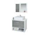 Ver imagem 3 de Gabinete Banheiro Malibu 50 Cm Armário com Cuba e Espelheira:rovere
