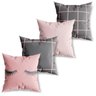 Kit 4 Capas de Almofadas Decorativas Piscadinha Rosa - 1