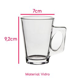 Jogo 6 Canecas de Vidro Casual 185ml Class Home - 5
