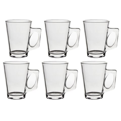 Jogo 6 Canecas de Vidro Casual 185ml Class Home