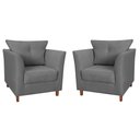 Ver imagem 1 de Jogo de 2 Poltronas Isa Confortável para Sala Estar e Sala de Noiva - Sv Decor:cinza