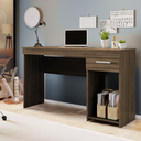 Ver imagem 2 de Mesa para Computador Escrivaninha Home Office Estudos 1 Gaveta 1 Nicho Escritório Marrom Escuro