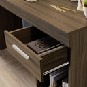 Ver imagem 3 de Mesa para Computador Escrivaninha Home Office Estudos 1 Gaveta 1 Nicho Escritório Marrom Escuro