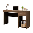 Ver imagem 1 de Mesa para Computador Escrivaninha Home Office Estudos 1 Gaveta 1 Nicho Escritório Marrom Escuro