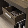 Mesa Para Computador Escrivaninha Home Office Estudos 1 Gaveta 1 Nicho Escritório Marrom Escuro - 4