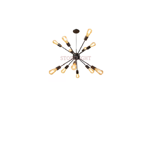 Lustre Pendente Moderno Sputinik Atomo PT Fosco 12L