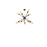 Lustre Pendente Moderno Sputinik Atomo PT Fosco 12L - 1