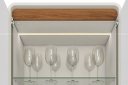Ver imagem 3 de Cristaleira Chan com Led Estilo Retrô com Pés em Madeira 2 Portas em Mdf Dobradiças com Amortecedor