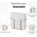 Ver imagem 2 de Porta Guardanapos Mesa Luxo Cozinha - Dourado