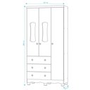 Ver imagem 2 de Armario Infatil 3 Portas 3 Gavetas Luna - Moveis Peroba Amendoa/branco