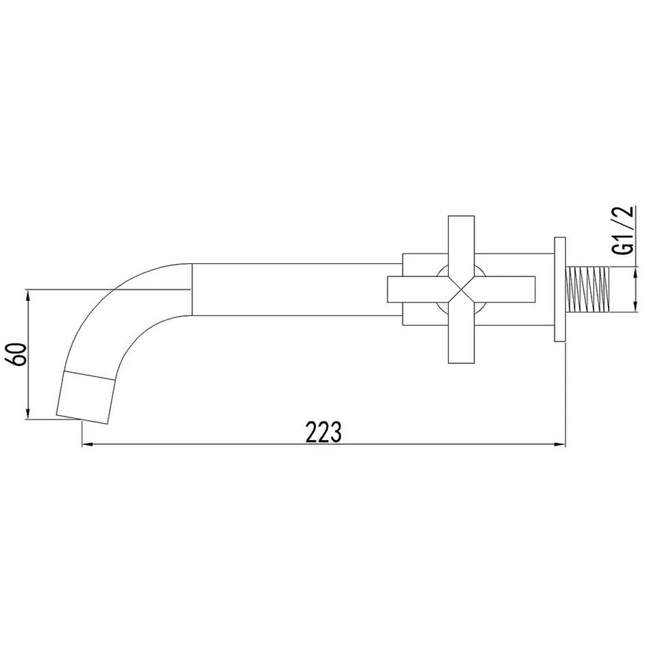 Torneira de Parede para Lavabo Banheiro Lavatório Área de Serviço Inox Cromada Luxo 1/4v - 4