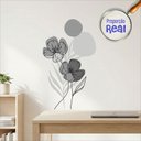Ver imagem 2 de Adesivo Floral Boho Cinza Estilo Nórdico 50x90 Minimalista Abstrato