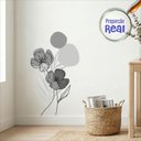 Ver imagem 5 de Adesivo Floral Boho Cinza Estilo Nórdico 50x90 Minimalista Abstrato