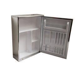 Armário Espelho Para Banheiro Alumínio Parede Sobrepor Cromado ou Preto 1 Porta Grande Steel Design  - 3