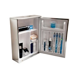 Armário Espelho Para Banheiro Alumínio Parede Sobrepor Cromado ou Preto 1 Porta Grande Steel Design  - 2