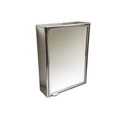 Armário Espelho Para Banheiro Alumínio Parede Sobrepor Cromado ou Preto 1 Porta Grande Steel Design  - 5