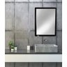 Armário Espelho Para Banheiro Alumínio Parede Sobrepor Cromado ou Preto 1 Porta Grande Steel Design  - 10