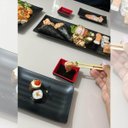 Ver imagem 2 de Travessa Melamina Prato Sushi Lyor Tóquio Preto 17,5x11x2cm Retangular