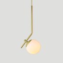 Ver imagem 2 de Lustre Pendente On Ly - Dourado com Globo de Vidro Branco - 4127-14-br