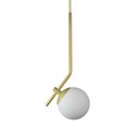 Ver imagem 1 de Lustre Pendente On Ly - Dourado com Globo de Vidro Branco - 4127-14-br