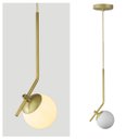 Ver imagem 5 de Lustre Pendente On Ly - Dourado com Globo de Vidro Branco - 4127-14-br