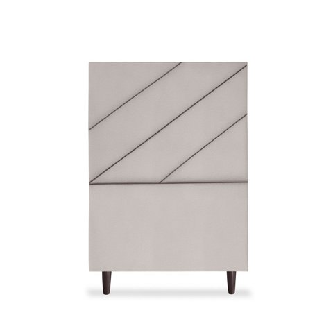 Cabeceira Estofada Queen Cristal 90cm Suede Cinza Claro