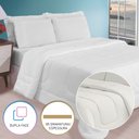 Ver imagem 2 de Edredom Casal Queen 6 Peças Fino para Verão Função Cobre Leito Branco Casa Dona
