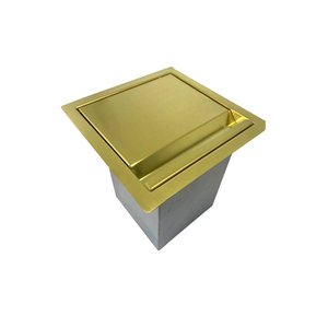 Lixeira Dourada Quadrada em Aço Inox para Embutir 4L By Fineza