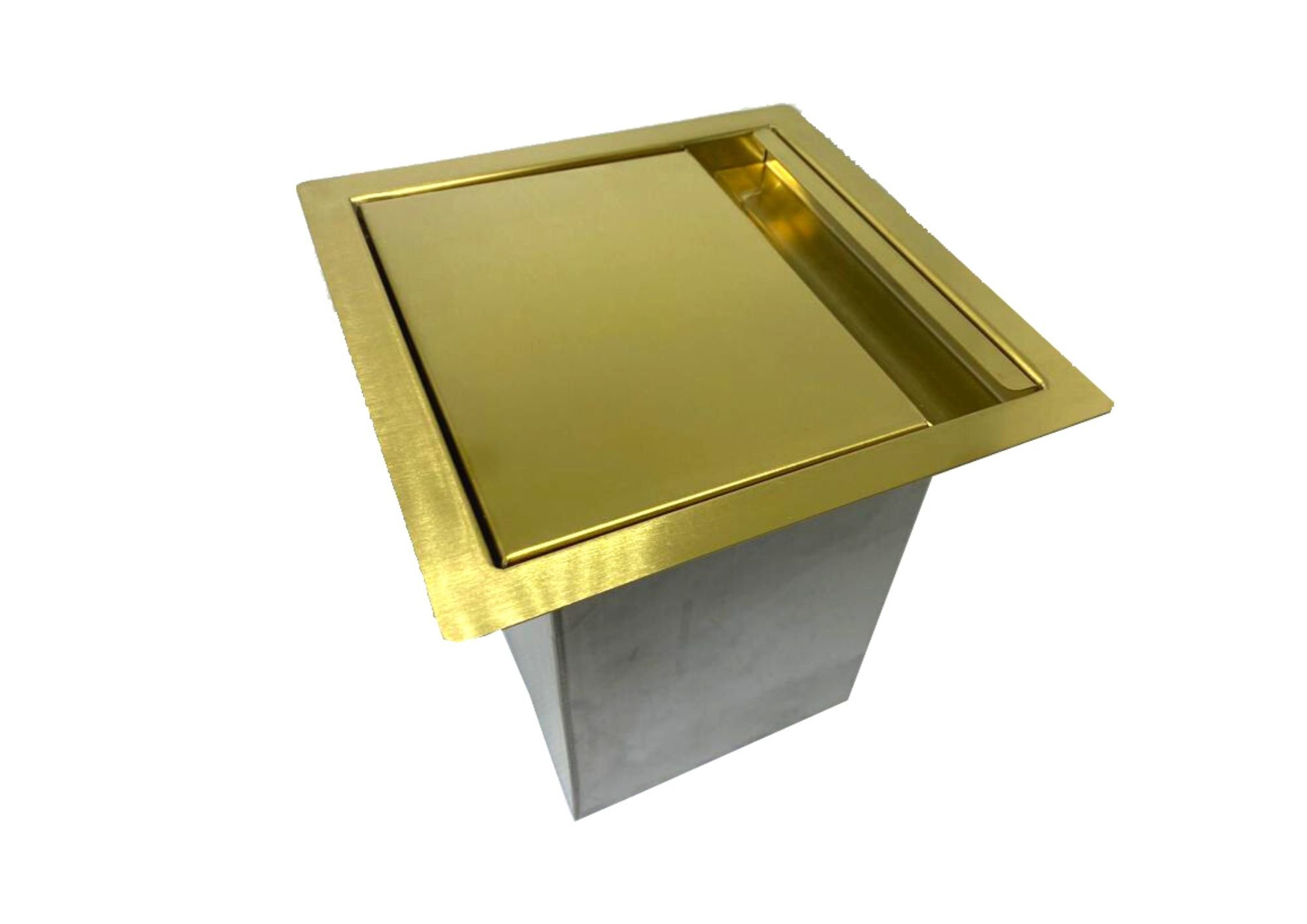 Lixeira Dourada Quadrada em Aço Inox para Embutir 4L By Fineza - 3