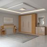 Quarto Completo Casal Aconchego 7 Portas 11 Gavetas Cinamomo/off White - Panorama Móveis - 5