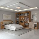 Ver imagem 2 de Quarto Completo Casal Aconchego 7 Portas 11 Gavetas Cinamomo/off White - Panorama Móveis