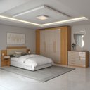 Ver imagem 1 de Quarto Completo Casal Aconchego 7 Portas 11 Gavetas Cinamomo/off White - Panorama Móveis