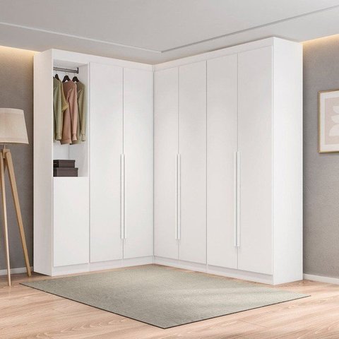 Guarda- Roupa Modulado Roupeiro de Canto L 7 Portas 6 Gavetas Sapateira Versatille Yescasa