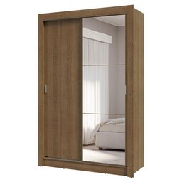 Guarda-roupa Solteiro 2 Portas de Correr com Espelho 4 Gavetas Rustic Vivare Plus Madesa - 2