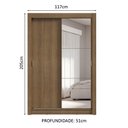 Ver imagem 4 de Guarda-roupa Solteiro 2 Portas de Correr com Espelho 4 Gavetas Rustic Vivare Plus Madesa