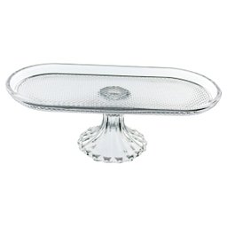 Prato Boleira com Pé Home&co Oval Vidro 12x34x16cm Transparente - 1