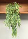 Ver imagem 1 de Arranjo com Folhagem de Bambo Verde Pendente 65cm com Vaso